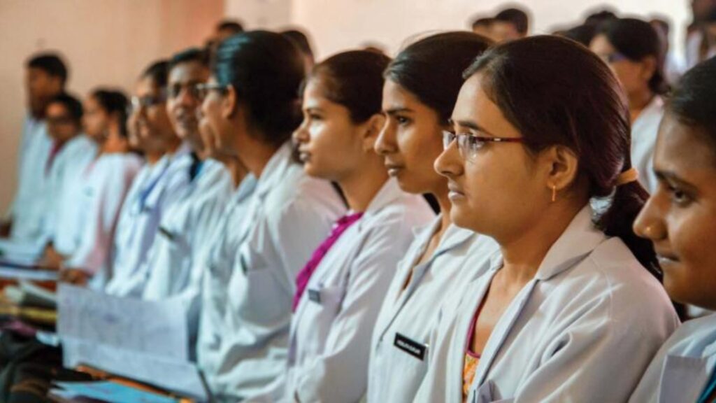 Nursing students in a classroom in Chennai